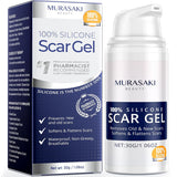 NEW Sealed 100% Silicone Scar Gel Scars Cream - Advanced Scar Gel for Surgical Scars, C-Section, Stretch Marks, Acne, Injury, Burns, Keloids, Old and New Scars 1.06oz(30g) (Maximum Strength 100% Silicone), BB: 2029
