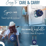 NEW Retails $60, BCOZZY Chin Supporting Travel Pillow Supports the Head, Neck and Chin in in Any Sitting Position. A Patented Product. Adult Size, NAVY, Large
