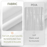 NEW ALYVIA SPRING Waterproof Fabric Shower Curtain Liner with 3 Magnets - Soft Hotel Quality Cloth Shower Liner, Light-Weight & Machine Washable - Standard Size 72x72, White