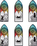 NEW Helia's Daily Series PET Bookmarks 6 Pcs Assorted Cute Book Markers Clip Set for Teachers Students Book Lovers Reading for School Office Home Supplies Black Cat Page Markers (with Church)