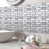 NEW 3 Dimension Grey Brick Water-Resistant Moistureproof Removable Self Adhesive Wallpaper Peel & Stick Wall Stickers for Living Room Bathroom Kitchen-Daerzy, Includes 20 Tiles