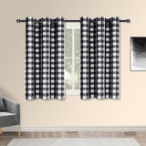 NEW Retails $40, XWZO Buffalo Plaid Window Curtains Semi-Sheer Light Filtering Grommet Checkered Drapes for Living Room & Bedroom, 42 x 63 Inch Length, Black & White, Set of 2 Panels