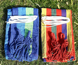 NEW Canvas Hammock 108" Long X 59" Wide 2 Person Hammock 440 pounds Maximum Weight Applicable Scenes in Courtyard Autumn, Indoor Hanging Chairs, Beach Leisure (Blue-Green)
