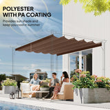 NEW Outsunny 8.2' x 8.4' Retractable Pergola Canopy Replacement for 10' x 10' Frame, Pergola Cover Replacement (Cover Top Only), Coffee