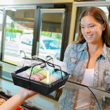 NEW Retails $98, 150 Pack Charcuterie Boxes with Clear Lids and Rope 4 Inches Cake Disposable Square Dessert Food Box Containers with Lids for Bakery Macaron Cookies Strawberries Fruits Display (Black)