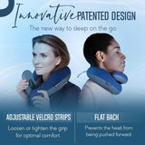 NEW Retails $60, BCOZZY Chin Supporting Travel Pillow Supports the Head, Neck and Chin in in Any Sitting Position. A Patented Product. Adult Size, NAVY, Large