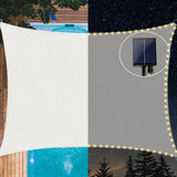 NEW Retails $120, MeetYr Life LED Light up Shade Sail 6.5'x10' Rectangle Outdoor Awning Rectangle Heavy Duty Permeable Shade Fabric for Outdoor Patio Garden Backyard (6.5x10Ft, Ivory/Off-White)
