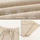 NEW Yusongirl Cotton Linen Pants for Women Casual Womens Pants Wide Leg Lounge Pants Drawstring High Waist Trousers Straight Leg, Beige, Sz L