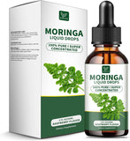 NEW Sealed Organic Moringa Liquid Drops for Skin, Gut, Immune Support, Moringa Oleifera Leaf, Turmeric Root, Olive Leaf, Black Pepper, Vitamin C & E, Moringa Supplement for Women Men, BB: 2027