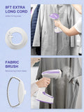 NEW Reemix Steamer for Clothes, Folding Handheld Design Garment Wrinkles Remover, 20g/min Strong Penetrating Steam, 25-Sec Fast Heat-up, for Home, Office and Travel (Purple), Retails $40