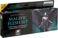 NEW Acrylicos Vallejo Fantasy Pro Malefic Flesh, Model Color Paint, 1/2 Fl. Oz. Bottles, 8 Colors