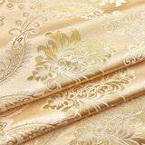 NEW Retails $117, ELKCA Luxury Golden Jacquard Curtains Set for Bedroom European Style Window Curtain for Living Room, Grommet Top, 2 Panels (Damask-Golden, 52" W x 104" L)