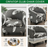 NEW CRFATOP 2 Piece Club Chair Slipcover Stretch Barrel Chair Covers Printed Tub Chair Slipcovers Soft Spandex Armchair Sofa Cover Removable Couch Furniture Protector Arm Chair Cover for Living Room, Retails $40+