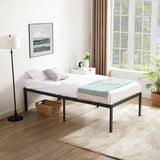 NEW VECELO 18" Twin Platform Tall Bed Frame, Heavy Duty Steel Slat/Easy Assembly Mattress Foundation/No Box Spring Needed, Retails $112