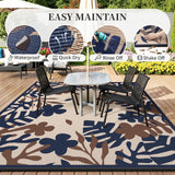 NEW Retails $90, MontVoo Outdoor Rug Carpet 6x9 Waterproof-Patio Rug Mat Reversible Portable RV Camping Picnic Beach Mat Plastic Straw Rugs Outside Outdoor Area Rugs for Patio Deck Pool Deck Balcony Backyard, Blue/Orange