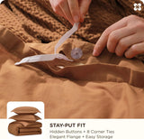 NEW Retails $170, Bedsure Cotton Duvet Cover King - 100% Cotton Waffle Weave Hazel Duvet Cover King Size, GentleSoft™ and Breathable Bedding Set for All Season, 104"x90"