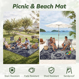 NEW Retails $60, Outdoor Rug Carpet Waterproof Patio Rug 5x8 ft RV Camping Rug Picnic Beach Mat Outside for Patio Deck Balcony Backyard Reversible Portable Tapis Exterieur Navy White Floral