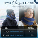 NEW Retails $60, BCOZZY Chin Supporting Travel Pillow Supports the Head, Neck and Chin in in Any Sitting Position. A Patented Product. Adult Size, NAVY, Large