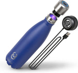 NEW CrazyCap 2.0 UV Water Purifier & Self Cleaning Stainless Steel Insulated Water Bottle - Turns Any Water Source Into Clean Drinkable Water - Perfect for Hiking, Camping, Travel and Survival, Dark Purple