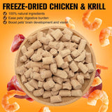 NEW 100g Premium Freeze-Dried Chicken & Krill Pet Food | 100% Natural, High Protein & Omega-Rich, Easy to Digest for Cats & Dogs (S, Chicken) (Chicken and Krill 100g), EXP: 10/06/2026