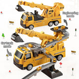 NEW TEMI Engineering Crane, Kids Construction Truck Toys for 3 4 5 6 7 Years Old - Car Race Tracks, Excavator, Boy Toys for 3-5 Year Old Toddlers, Gift Toys for Boys & Girls Aged 4-6, Outdoor Playset