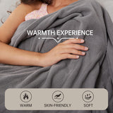 NEW Retails $50, Heated Blanket Electric Throw 50'' x 60'', Fast Heating and Machine Washable, 3 Hours Auto-Off and 4 Temperature Settings, Extremely Soft Heated Throw Fleece for Home Use - Grey