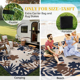 NEW Retails $90, MontVoo Outdoor Rug Carpet 6x9 Waterproof-Patio Rug Mat Reversible Portable RV Camping Picnic Beach Mat Plastic Straw Rugs Outside Outdoor Area Rugs for Patio Deck Pool Deck Balcony Backyard, Blue/Orange
