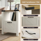 NEW Retails $125, HOMCOM Farmhouse End Table Side Table Nightstand, White