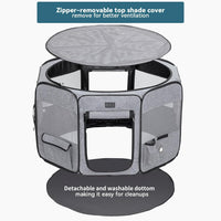 NEW Petsfit Top and Bottom Zipper Pop Up Dog Playpen for Travel and Camping, 33" Diameter x 21" Height, Retails $110+