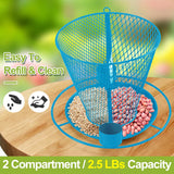 NEW Retails $87, YYWMWM Solar Bird Feeder Outdoors Wild Bird Feeders Metal Mesh Bird Feeder Outside Hanging Bird Feeder 2.5 lbs Capacity Blue