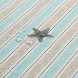 NEW Tremiti Aqua Starfish Sea Polyester Farmhouse Shower Curtain, Printed Green Striped Ocean Waterproof Modern Beach Bathroom Curtains, 72" W x 72" L