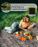 NEW Retails $60, Outdoor Rug 5x8 Waterproof Outdoor Carpet Reversible Patio Rug Portable Camping Rug Modern Abstract Plastic Straw RV Rug for Picnic Beach Balcony Pool Deck Foldable Rug, Brown/Beige