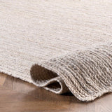 NEW Retails $149, nuLOOM 4' x 6' Rigo Jute Hand Woven Area Rug, Rigo Off-white, Solid Farmhouse Design, Natural Fiber, For Bedroom, Living Room, Dining Room, Hallway, Office, Kitchen, Entryway, Off-White