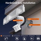 NEW IN BOX Retails $60, LEPOWER LED Security Lights Motion Sensor Light Outdoor, 38W 6000LM Light, IP65 Waterproof, 3 Head Detected Flood for Garage, Yard, Porch (White)