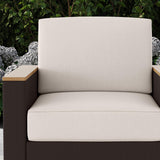 New in Box Retails $337 homestyles Palm Springs Arm Chair, Brown! Great for indoor/outdoor use! Solid Acacia wood arms