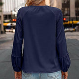 NEW Linen Shirt Women - Loose Fit Tee Cotton Ladies Top V-Neck Loose Tops Office UK Size Ladies Henley T-Shirt Womens V Neck Linen Vintage 3/4 Sleeve Blouses Blue, Sz 2X