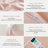 NEW Retails $80, Duvet Cover Set Pink - Washed Microfiber Bedding Set Full Size 2 Pieces with Zipper Closure, 1 Duvet Cover 80x90 inches and 2 Pillow Shams, Pink Mocha, Queen