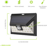 NEW Mr. Beams Solar Wedge Plus 24 LED Security Outdoor Motion Sensor Wall Light, 1 Light, Black