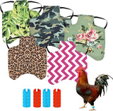 NEW 5 PCS Chicken Saddle Hen Apron with 20 PCS Chicken Leg Rings, Standard Hen Saddles with Wing Protectors, Hen Apron with Jacket Straps Poultry Protector Apron Suit for Small, Medium and Large Hens