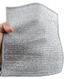 NEW 4 PCS Double Layer Wire Dishwashing Cloths Non Scratch Multipurpose Stainless Steel Cleaning Cloth 20x28 cm Two Layer Metal Wire Dishcloths Rag Towel for Kitchen Dish Sink Stove Top