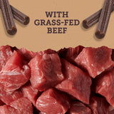 NEW Sealed, Zuke's Savoury Chews Dog Treats, Grass-Fed Beef Recipe Bully-Shaped Chews - 454 g Pouch (1 Pack), BB: 03/27
