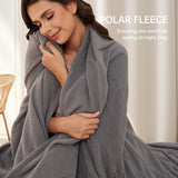NEW Retails $50, Heated Blanket Electric Throw 50'' x 60'', Fast Heating and Machine Washable, 3 Hours Auto-Off and 4 Temperature Settings, Extremely Soft Heated Throw Fleece for Home Use - Grey