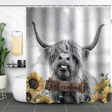 NEW Get Naked Shower Curtain, Farmhouse Highland Cow Shower Curtains for Bathroom, Waterproof Shower Curtain Set Bathroom Set Bathroom Decor 72"X72"