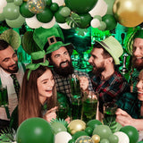 NEW Green Balloon Arch Garland Kit, Dark Green Sage Green Sand White Metallic Gold Balloons Gold Confetti Balloons for Wild One Party Jungle Baby Shower St Patricks Day Decorations