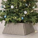 NEW Rattan Christmas Tree Collar, 28.4" D Wicker Christmas Tree Base Cover, Handcrafted Christmas Tree Ring, Woven Xmas Tree Skirt for Christmas Tree Decoration (Grey) - Retails $67+