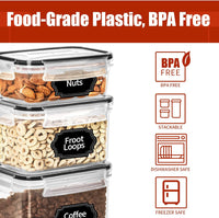 NEW PRAKI 20 Piece Airtight Food Storage Containers for Kitchen Pantry Organizers and Storage, BPA-Free, Plastic Storage Canisters with Lids-Cereal, Flour and Sugar, Retails $64+