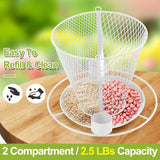 NEW Retails $87, YYWMWM Solar Bird Feeder Outdoors Wild Bird Feeders Metal Mesh Bird Feeder Outside Hanging Bird Feeder 2.5 lbs Capacity White