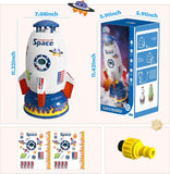 NEW Skirfy Sprinkler Rocket Launcher Outdoor Water Toys for Kids, Rocket Design Water Powered Liftoff 9-16ft & Spin, Summer Garden Water Play Toys & Birthday Gift for Girls Boys Age 3-12 Year Old (White), Distressed Box, Contents Are Perfect