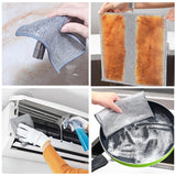 NEW 4 PCS Double Layer Wire Dishwashing Cloths Non Scratch Multipurpose Stainless Steel Cleaning Cloth 20x28 cm Two Layer Metal Wire Dishcloths Rag Towel for Kitchen Dish Sink Stove Top