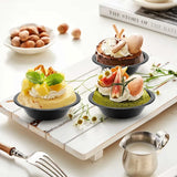 NEW Mini Pie Pans, 4 Inch Carbon Steel Pie Tins, Nonstick Round Quiche Pan, 4PCS Reusable Tart Pan for Baking Cakes Desserts Pizza, Black
